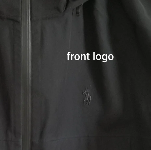 Men's Polo Ralph Lauren Black Hooded Jacket Raincoat and Windbreaker - Picture 4 of 7